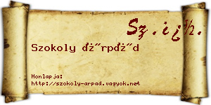 Szokoly Árpád névjegykártya