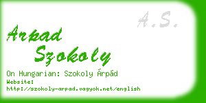 arpad szokoly business card